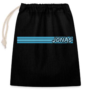 Style Jonas - Verschließbarer Geschenkbeutel aus Baumwolle (25x30cm) - Schwarz - Vorne