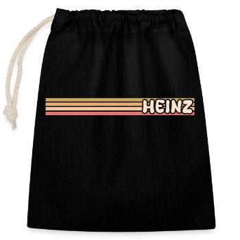 Style Heinz - Verschließbarer Geschenkbeutel aus Baumwolle (25x30cm) - Schwarz - Vorne