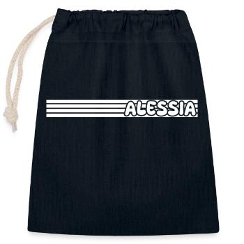 Alessia - Verschließbarer Geschenkbeutel aus Baumwolle (25x30cm) - Navy - Vorne