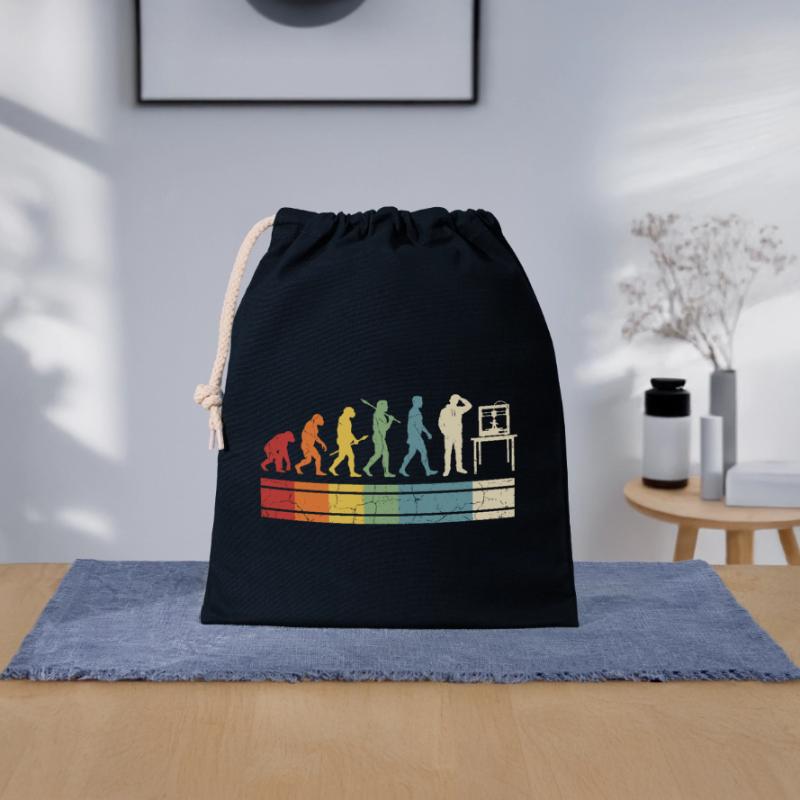 Évolution de l’impression 3D – Vintage Maker Design Sac cadeau en coton avec cordon (25 x 30 cm)