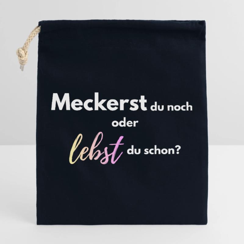 Meckerst_du_noch_oder_lebst_du_schon_-4- Verschließbarer Geschenkbeutel aus Baumwolle (25x30cm)