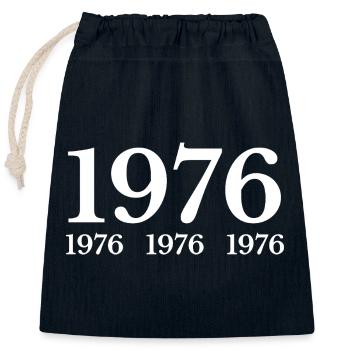 1976 - Closable cotton gift bag (25x30cm) - navy - Front