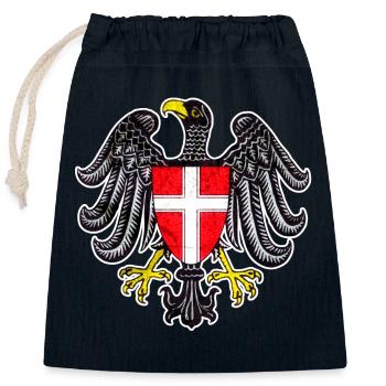 Vienna - Closable cotton gift bag (25x30cm) - navy - Front