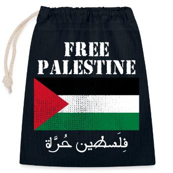 Free Palestine Flag - Closable cotton gift bag (25x30cm) - navy - Front