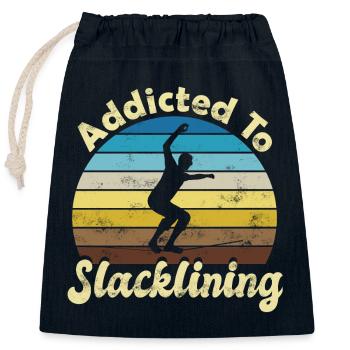 Slackline Slacken Slacklining - Verschließbarer Geschenkbeutel aus Baumwolle (25x30cm) - Navy - Vorne