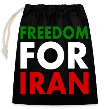 Freedom for iran - Closable cotton gift bag (25x30cm) - black - Front