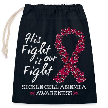 Sickle Cell Anemia Awareness for him and her - Closable cotton gift bag (25x30cm) - navy - Front