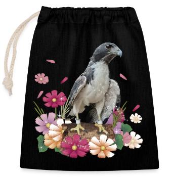 Faucon - Sac cadeau en coton avec cordon (25 x 30 cm) - noir - Devant