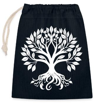 Baum des Lebens, Baumsymbol, Baumlogo - Verschließbarer Geschenkbeutel aus Baumwolle (25x30cm) - Navy - Vorne