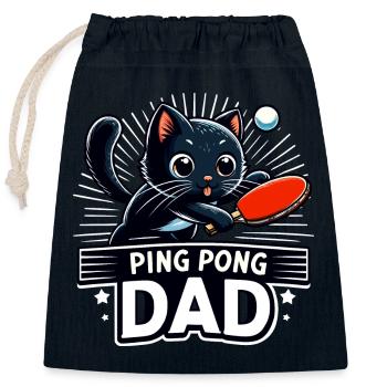 Table Tennis Katze Pingpong Black Cat Dad Outfit - Closable cotton gift bag (25x30cm) - navy - Front