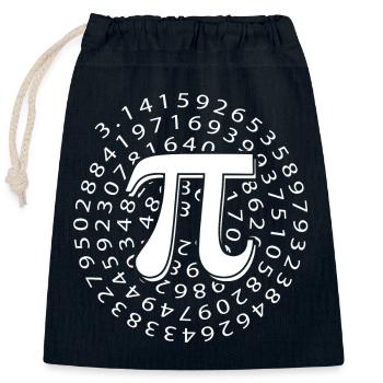 Pi Day - Happy Pi Day - Closable cotton gift bag (25x30cm) - navy - Front