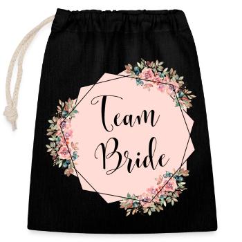 Enterrement de vie de jeune fille de l’équipe - Sac cadeau en coton avec cordon (25 x 30 cm) - noir - Devant