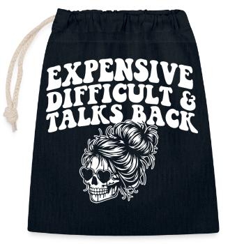 Expensive Difficult And Talks Back Skeleton Messy - Verschließbarer Geschenkbeutel aus Baumwolle (25x30cm) - Navy - Vorne