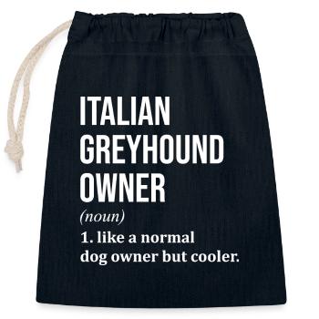 Greyhound - Closable cotton gift bag (25x30cm) - navy - Front
