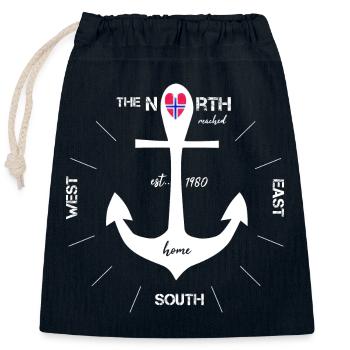 Vacances Anchor Norway - Sac cadeau en coton avec cordon (25 x 30 cm) - bleu marine - Devant