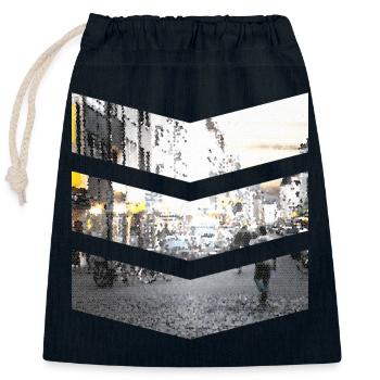 Diamantene Straße in Deutschland - Verschließbarer Geschenkbeutel aus Baumwolle (25x30cm) - Navy - Vorne