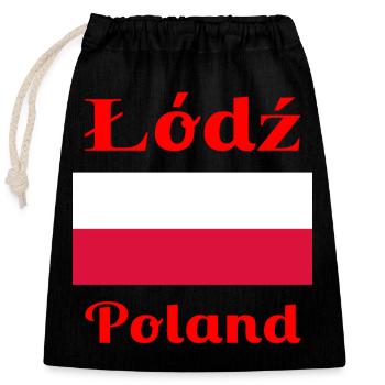 Łódź, Polen - Stilvolle Drucke - Verschließbarer Geschenkbeutel aus Baumwolle (25x30cm) - Schwarz - Vorne