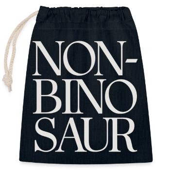 Non-Bino Saur 5 - Verschließbarer Geschenkbeutel aus Baumwolle (25x30cm) - Navy - Vorne