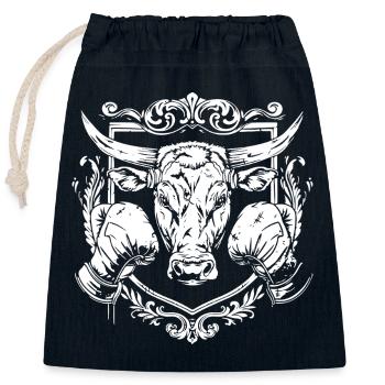 Taurus Boxer - Closable cotton gift bag (25x30cm) - navy - Front