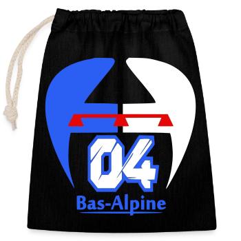 Logo Bas-Alpine 04 - Sac cadeau en coton avec cordon (25 x 30 cm) - noir - Devant