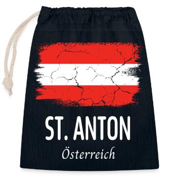 St. Anton - Verschließbarer Geschenkbeutel aus Baumwolle (25x30cm) - Navy - Vorne
