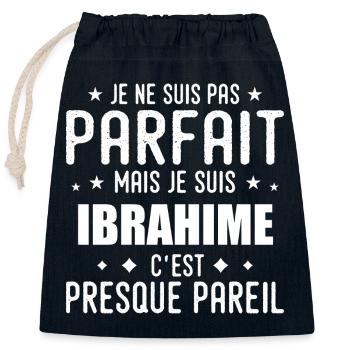 Ibrahime: authentisch, unvollkommen, oben, Perfektion - Verschließbarer Geschenkbeutel aus Baumwolle (25x30cm) - Navy - Vorne