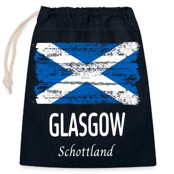 Glasgow - Sac cadeau en coton avec cordon (25 x 30 cm) - bleu marine - Devant
