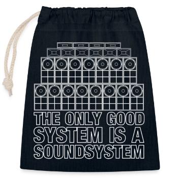 Sound System Reggae Bass Jungle - Sac cadeau en coton avec cordon (25 x 30 cm) - bleu marine - Devant