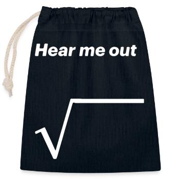 Hear me out - Verschließbarer Geschenkbeutel aus Baumwolle (25x30cm) - Navy - Vorne