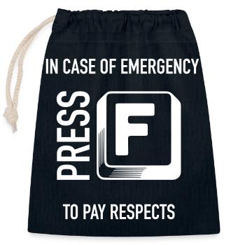 Notfall F Respekt Meme - Verschließbarer Geschenkbeutel aus Baumwolle (25x30cm) - Navy - Vorne