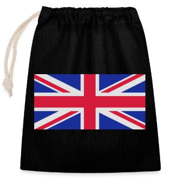British flag - Closable cotton gift bag (25x30cm) - black - Front