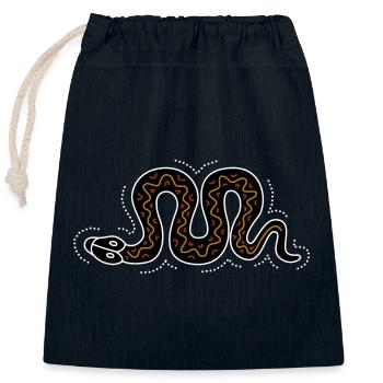 snake - Closable cotton gift bag (25x30cm) - navy - Front