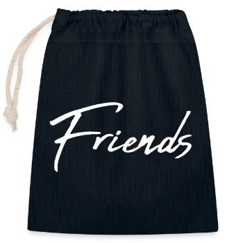 Friends - Closable cotton gift bag (25x30cm) - navy - Front