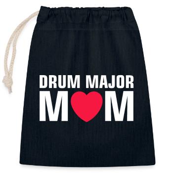 Drum Major Mom - Fanfare - Sac cadeau en coton avec cordon (25 x 30 cm) - bleu marine - Devant