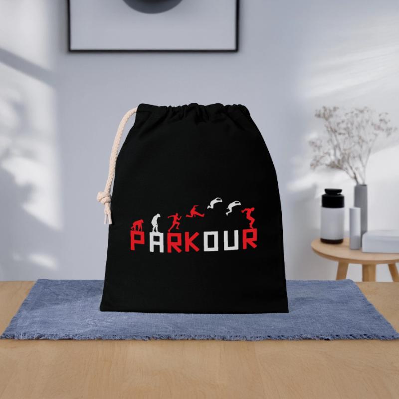 Évolution de la conception des séquences de course Sac cadeau en coton avec cordon (25 x 30 cm)