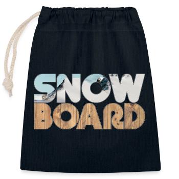 Snow and Board - Verschließbarer Geschenkbeutel aus Baumwolle (25x30cm) - Navy - Vorne
