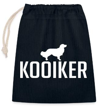 Kooiker dog breed Kooikerhondje dogs Wilsigns - Closable cotton gift bag (25x30cm) - navy - Front