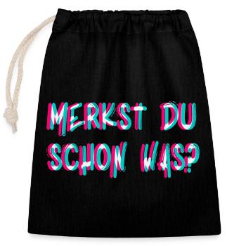 Merkst Du Schon Was Techno Rave Club Electro Raver - Verschließbarer Geschenkbeutel aus Baumwolle (25x30cm) - Schwarz - Vorne