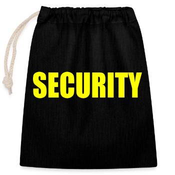 Security - Closable cotton gift bag (25x30cm) - black - Front