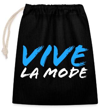 vive la mode - Sac cadeau en coton avec cordon (25 x 30 cm) - noir - Devant