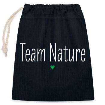 Team Nature, Partner Look, Group Shirt, Nature Conservation - Closable cotton gift bag (25x30cm) - navy - Front