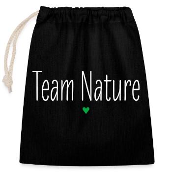 Team Nature, Partner Look, Group Shirt, Nature Conservation - Closable cotton gift bag (25x30cm) - black - Front