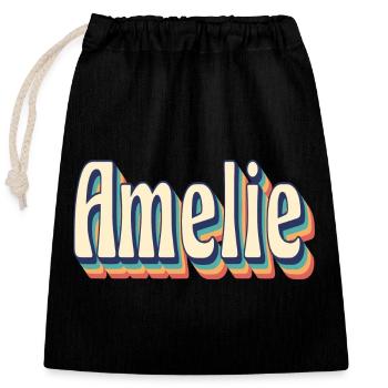 Vintage Retro Amelie T-Shirt Gift T-Shirt - Closable cotton gift bag (25x30cm) - black - Front