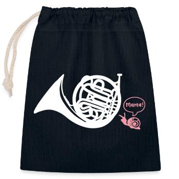 Waldhorn Hornist - Verschließbarer Geschenkbeutel aus Baumwolle (25x30cm) - Navy - Vorne