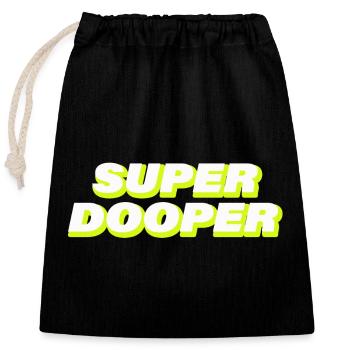 SUPER DOOPER - Closable cotton gift bag (25x30cm) - black - Front