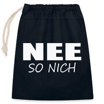 NEE SO NICH - Verschließbarer Geschenkbeutel aus Baumwolle (25x30cm) - Navy - Vorne