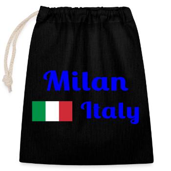 Mailand, Italien - Stilvolle Drucke - Verschließbarer Geschenkbeutel aus Baumwolle (25x30cm) - Schwarz - Vorne