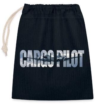 Cargo pilot DC-4 - Verschließbarer Geschenkbeutel aus Baumwolle (25x30cm) - Navy - Vorne
