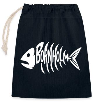 Bornholm Grätenstyle - Verschließbarer Geschenkbeutel aus Baumwolle (25x30cm) - Navy - Vorne