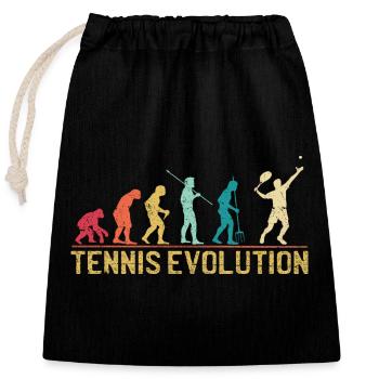 Tennis Evolution Evolution Grafikdesign - Verschließbarer Geschenkbeutel aus Baumwolle (25x30cm) - Schwarz - Vorne
